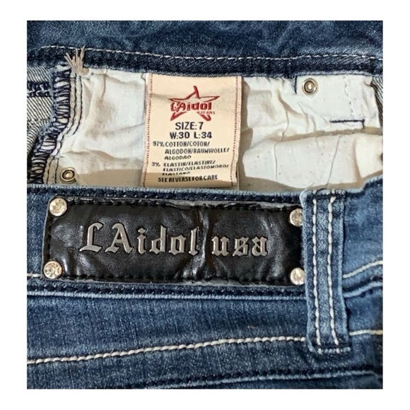 LA Idol USA Denim Cut Off Shorts - Picture 3 of 3